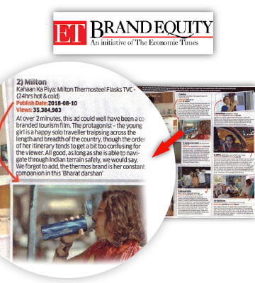 Brand Equity Leaderboard - 2nd best ad Aug’18 Kahan ka piya  | Thermosteel TVC